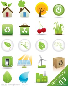 绿色环保图标矢量
