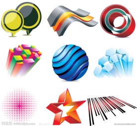 3d标志logo图标矢量