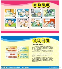 废物利用 节约用电 展板