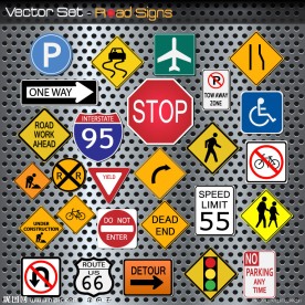 公路标志金属背景