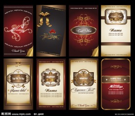 欧式花纹边框婚纱婚礼卡片