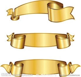 金色丝带label