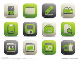 绿色环保网页图标矢量