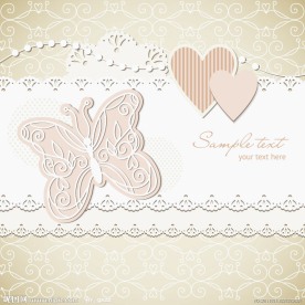 蝴蝶婚礼卡片喜帖 梦幻花纹