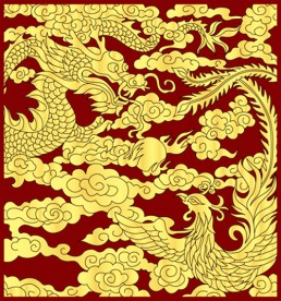 矢量原创龙凤图案