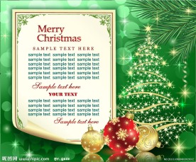 绿色梦幻圣诞贺卡背景
