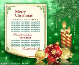 绿色梦幻圣诞贺卡背景