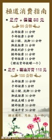 足疗价目表