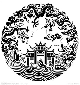 中国 传统 吉祥 团龙龙