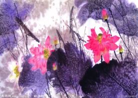 荷花水墨画
