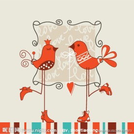 情人节爱情鸟背景