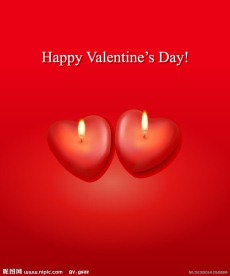 情人节爱心蜡烛矢量