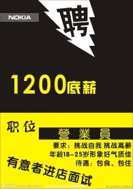 诺基亚LOGO 诺基亚标志 招聘广告 招工广告