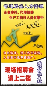 招聘会指示展板