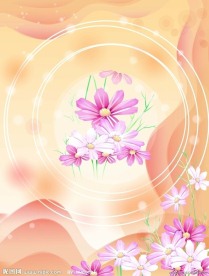 淡雅橘黄色小花图案 移门素材