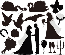 新郎新娘剪影 婚纱婚礼剪影