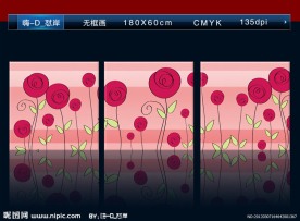 卡通玫瑰花无框画