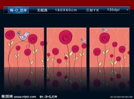 卡通玫瑰花无框画