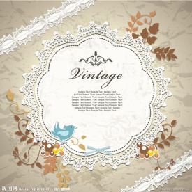 欧式花纹边框 婚纱婚礼卡片