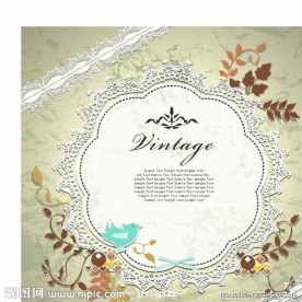 欧式花纹边框 婚纱婚礼卡片