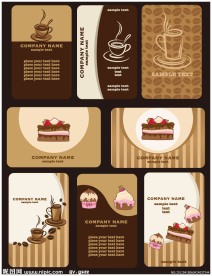 咖啡茶水蛋糕 名片卡片