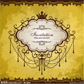 欧式花纹边框 婚纱婚礼卡片