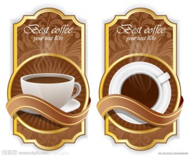 时尚咖啡标签贴纸