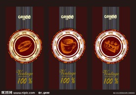 怀旧咖啡标签背景 展板