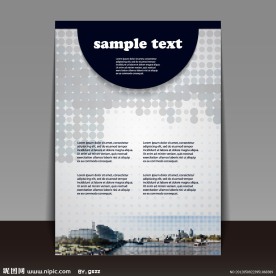 时尚圆点 城市建筑 展板