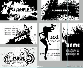 时尚黑白名片矢量素材