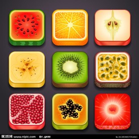 水果标本 水果图标