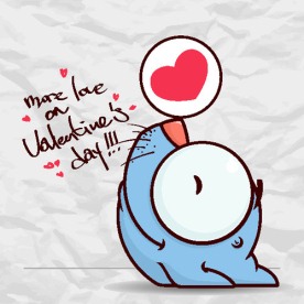 情人节卡通可爱小海豚