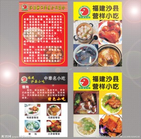 沙县小吃菜品展板