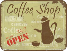 怀旧咖啡标签背景