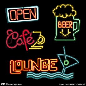 咖啡酒吧霓虹灯标志设计