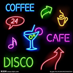 咖啡酒吧霓虹灯标志设计