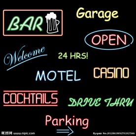 咖啡酒吧霓虹灯标志设计