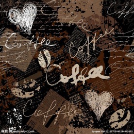 涂鸦爱心咖啡背景