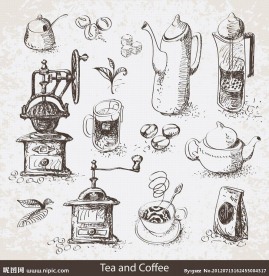 手绘咖啡素材