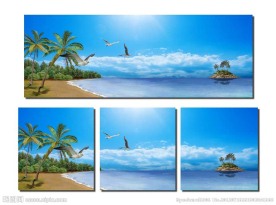 海边风景无框画