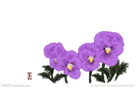 鲜花花朵水墨画