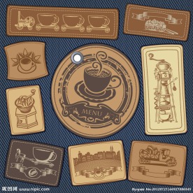 怀旧咖啡标签