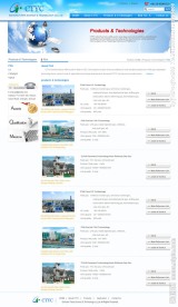 蓝色英文网站前台产品页面