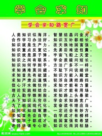 学校文化 展板模板 学会求知