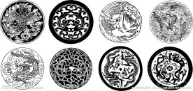 矢量 龙纹 图案