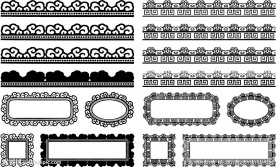 矢量 花边 边框