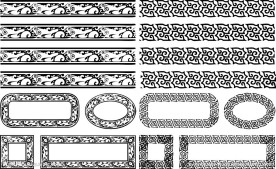 矢量 花边 边框