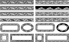 矢量 花边 边框