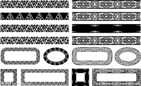 矢量 花边 边框