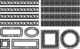 矢量 花边 边框